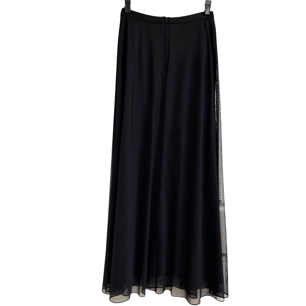 A-Line Maxi High Rise Flowy Black Sheer Womens 10 Skirt Whimsigoth Punk Formal - Picture 2 of 16